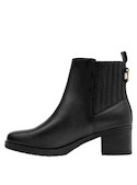 Calzado casual negro de mujer, botines de cuero, suela ligera, recomendados para la vida urbana.