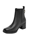 Botines negros de cuero para mujer, estilo casual, ideales para uso diario y actividades urbanas.