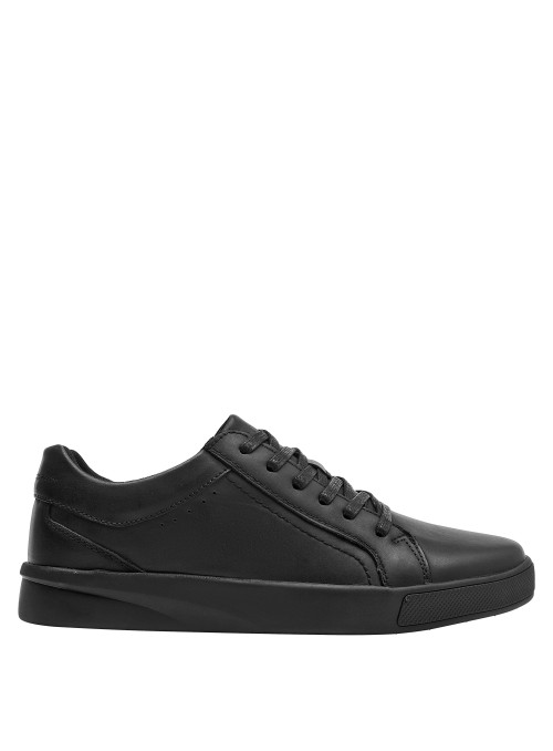 Zapatillas casuales negras de cuero, ideales para hombres que buscan frescura y transpirabilidad en su calzado.