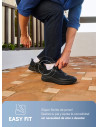 Zapatillas negras unisex estilo casual, tejido de alta densidad, ideales para uso diario.