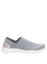 material textil y sintético de zapatilla gris para mujer