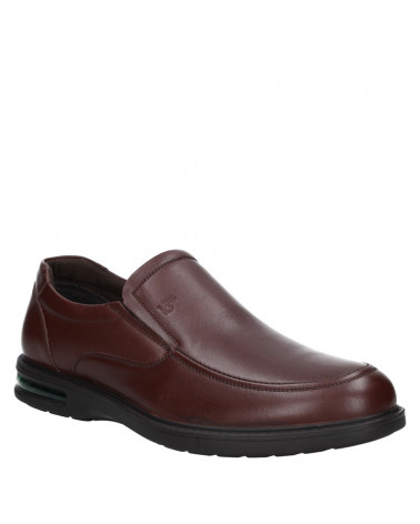 Calzado casual de cuero café para hombre, comodidad y ventilación óptima.
