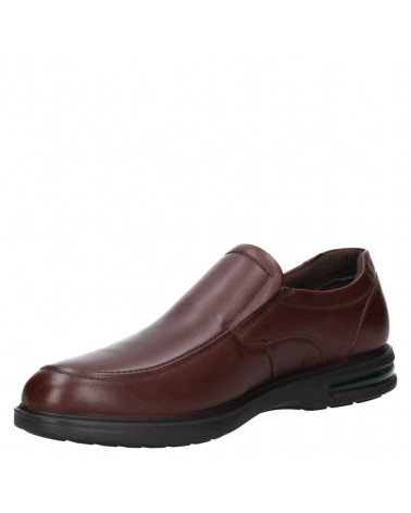 Zapato de cuero café casual para hombre, diseño anatómico y horma amplia.
