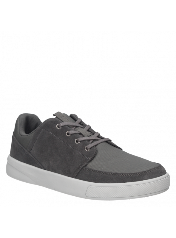zapatilla informal gris de cuero/sintético para hombre, suave y adaptable al pie.