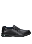 Zapato de cuero negro con plantilla FOOT PILLOW, ideal para uso diario.