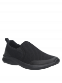 zapatilla negra masculina, forro textil, estilo urbano, perfecta para uso diario.